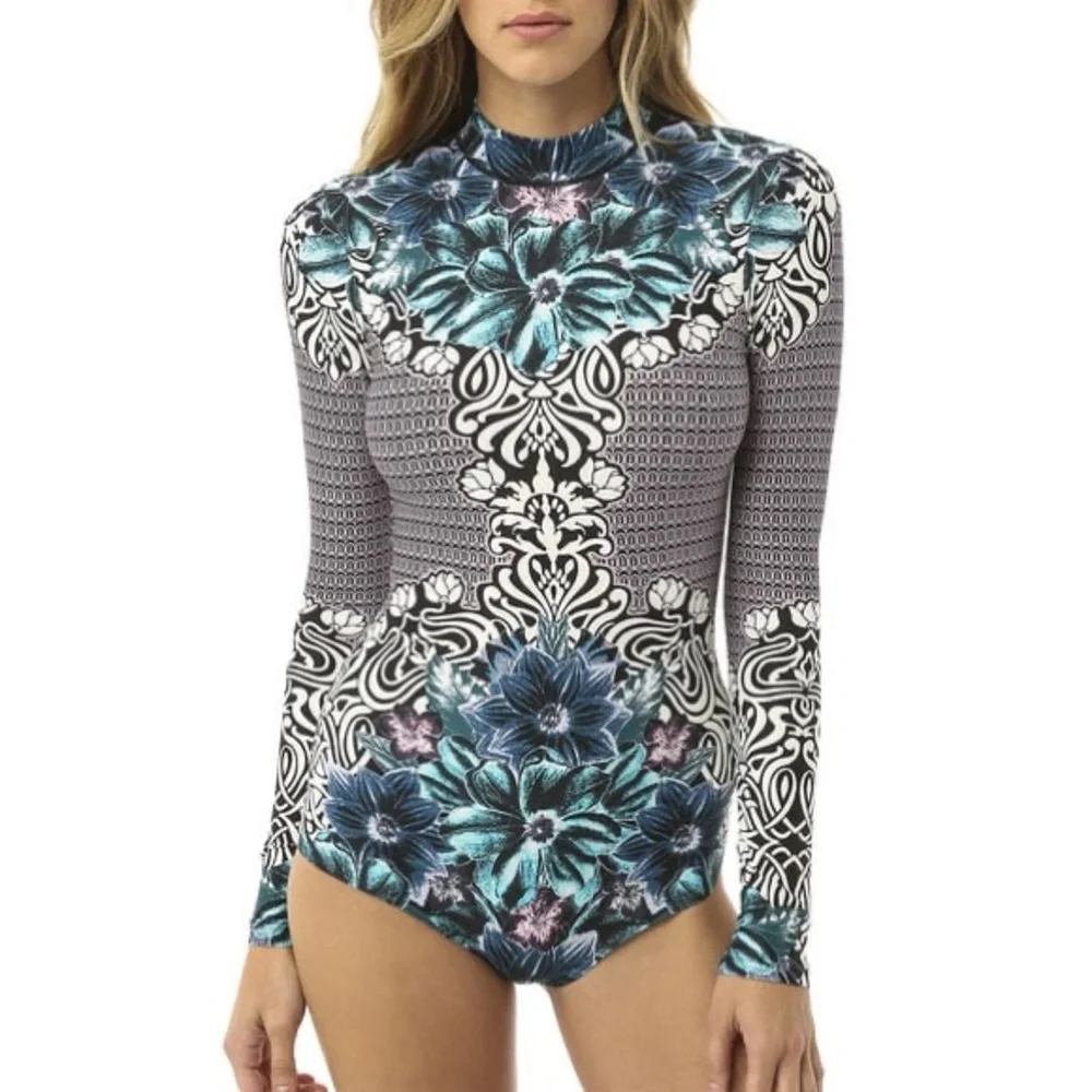 O'Neill One Piece Glamour Surf Suit Rash Suit Swimsuit Long Sleeve Rashguard - Picture 1 of 12